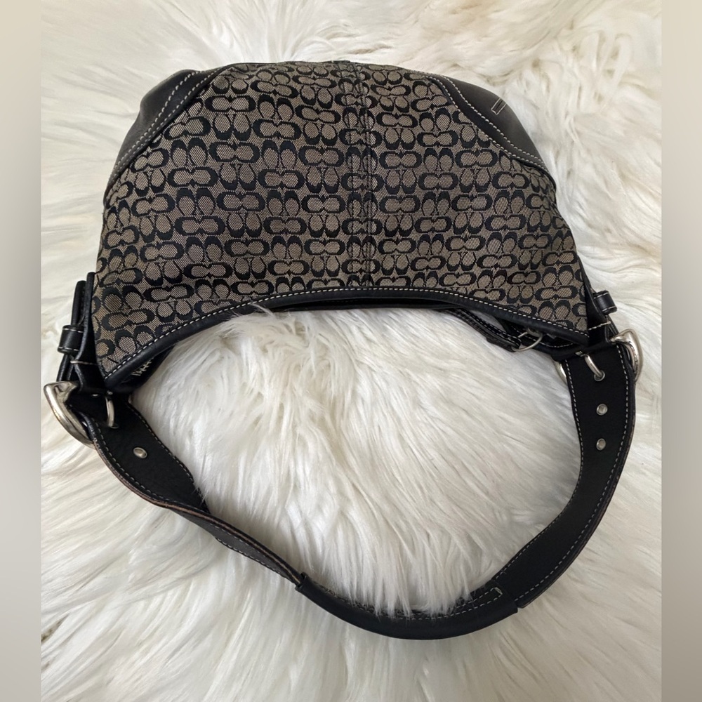 Coach 6351 Signature Soho Hobo Bag Shoulder Canvas Handbag Y2K Black - Picture 7 of 9